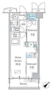 パークアクシス品川南大井パークフロント【3階】の間取り