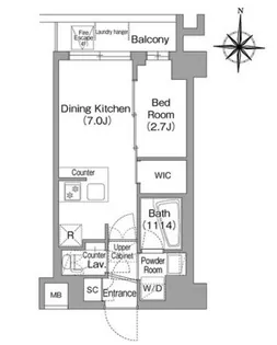 コンフォリア・リヴ品川戸越【5階】の間取り