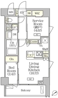 ORSUS清澄白河リバーフロント【2階】の間取り