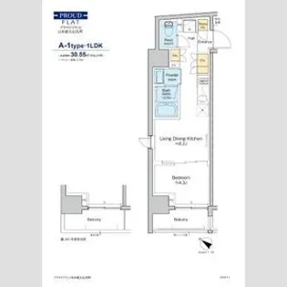 プラウドフラット日本橋大伝馬町【9階】の間取り