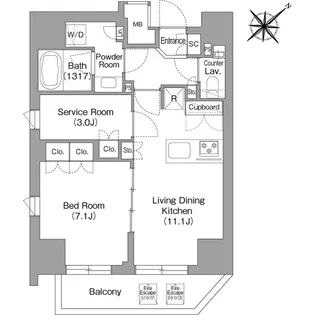 THE GLOW MITA【12階】の間取り