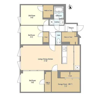 エフローレプルミエ武蔵小山【1階】の間取り