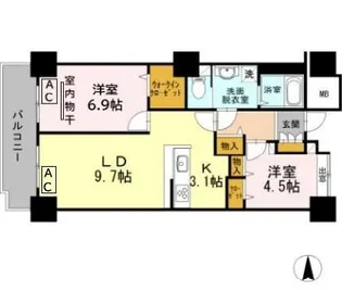 品川シーサイドビュータワー Ⅰ【24階】の間取り
