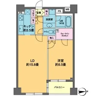 カスタリア高輪【8階】の間取り