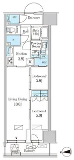 パークアクシス品川天王洲アイル【10階】の間取り
