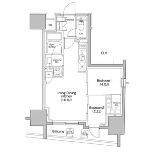 ザ・パークハビオ大森町【15階】の間取り