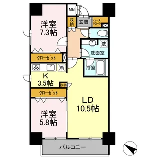 TEC GREEN RESIDENCE【13階】の間取り