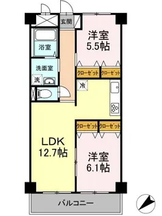 モニュメントスクウェア 弐番館【1階】の間取り