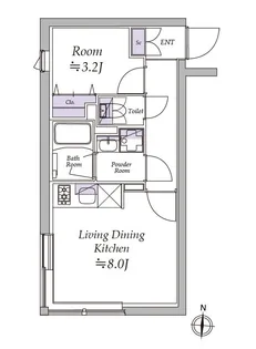 アトリオフラッツ清澄白河【4階】の間取り