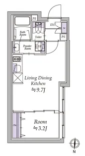 アトリオフラッツ清澄白河【3階】の間取り