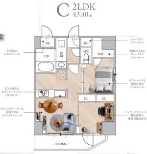 SーRESIDENCE浅草CLARITY【12階】の間取り