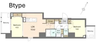 2LDKの間取り画像