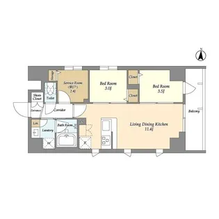 グランエール森下WEST【4階】の間取り