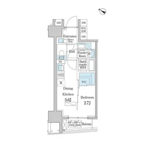デュオフラッツ日本橋水天宮【10階】の間取り