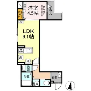 セレスティア大島【1階】の間取り