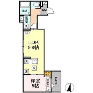 セレスティア大島【1階】の間取り