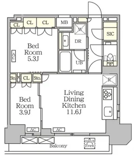 ザ・パークハビオ大森山王【18階】の間取り