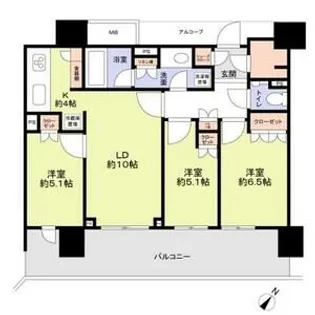 HARUMIFLAG SUN VILLA【10階】の間取り