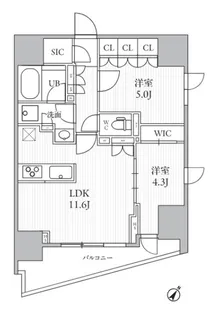 シーズンフラッツ大井町【13階】の間取り