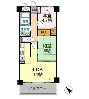 モニュメントスクウェア壱番館【2階】の間取り