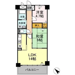 モニュメントスクウェア壱番館【2階】の間取り