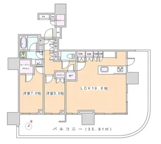 晴海フラッグサンヴィレッジT棟【29階】の間取り