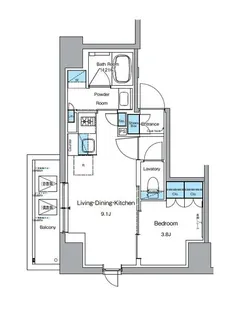 ルフォンプログレ上野御徒町【14階】の間取り