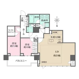 HARUMI FLAG SUN VILLAGE T棟【49階】の間取り