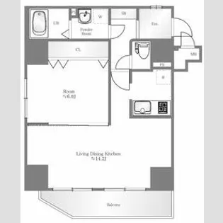 リヴシティ上野入谷グロース【12階】の間取り