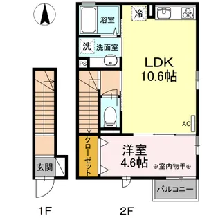 エスポワール住吉【2階】の間取り