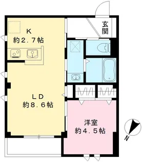 1LDKの間取り画像