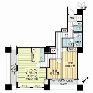 コスモ東京ベイタワー【13階】の間取り