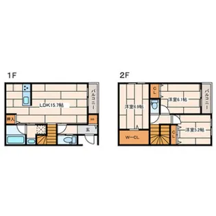 神奈川県川崎市中原区宮内4丁目【テラスハウス】の間取り