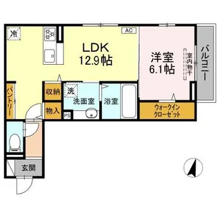 パルボヌール【2階】の間取り