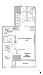 ザ・パークハビオ日本橋茅場町【5階】の間取り