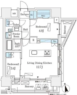 シーズンフラッツ浅草六丁目【8階】の間取り
