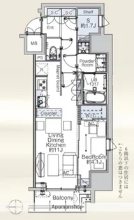 ベルファース蒲田WEST【8階】の間取り