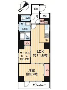 アスブルーム奥浅草【4階】の間取り