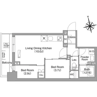 コンフォリア・リヴ門前仲町EAST【9階】の間取り