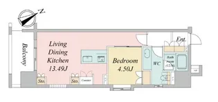 ニューシティアパートメンツ戸越【0803号室】の間取り