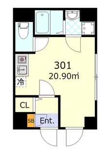 ブローテ三ノ輪【3階】の間取り
