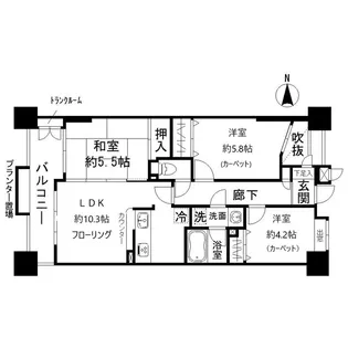 ライオンズステーションプラザ西大島第2【6階】の間取り