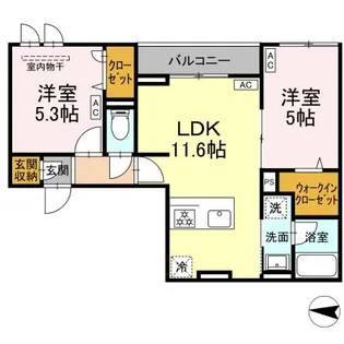 セレスティア柴又II【2階】の間取り