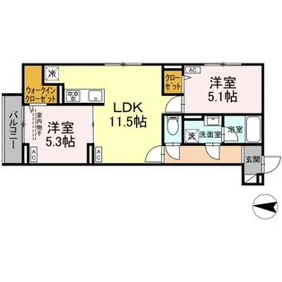 セレスティア柴又II【2階】の間取り