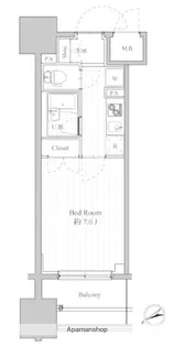 スペーシア梅屋敷【706号室号室】の間取り