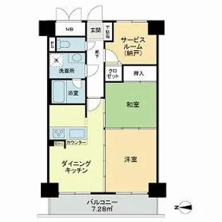 ライオンズマンション西蒲田【4階】の間取り