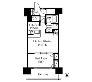 パークキューブ東品川【8階】の間取り