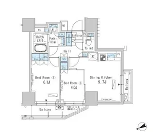 パークアクシス浅草橋二丁目【7階】の間取り