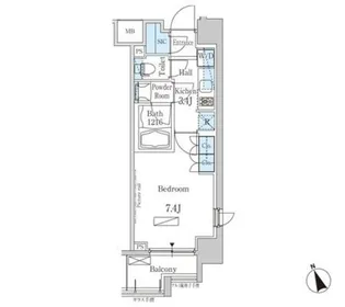 パークアクシス芝浦【8階】の間取り