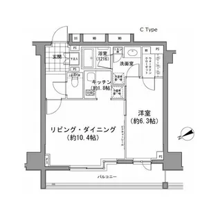 パークハビオ八丁堀【3階】の間取り
